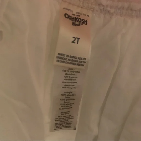 Oshkosh Bgosh Pink Bunny Dress Overalls Toddler Girl 2T - Picture 10 of 11